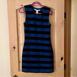 Diane von Furstenberg Dress Bodycon Ribbed Rigmora Striped Wool Blend